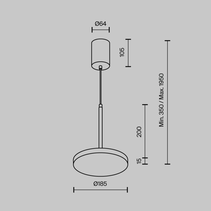 Maytoni P076PL-L12W3K-BS - LED Hanglamp aan een koord PLATO LED/12W/230V 3000K goud