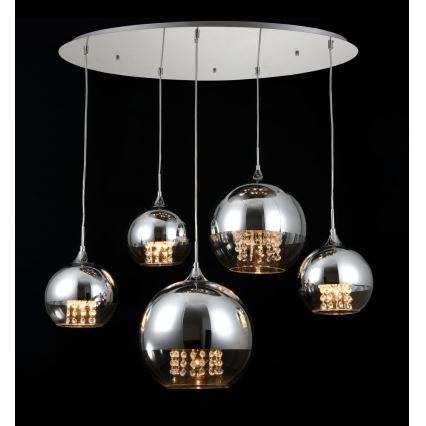 Maytoni P140-PL-170-5-N - Hanglamp aan een koord FERMI 5xE27/60W/230V glanzend chroom