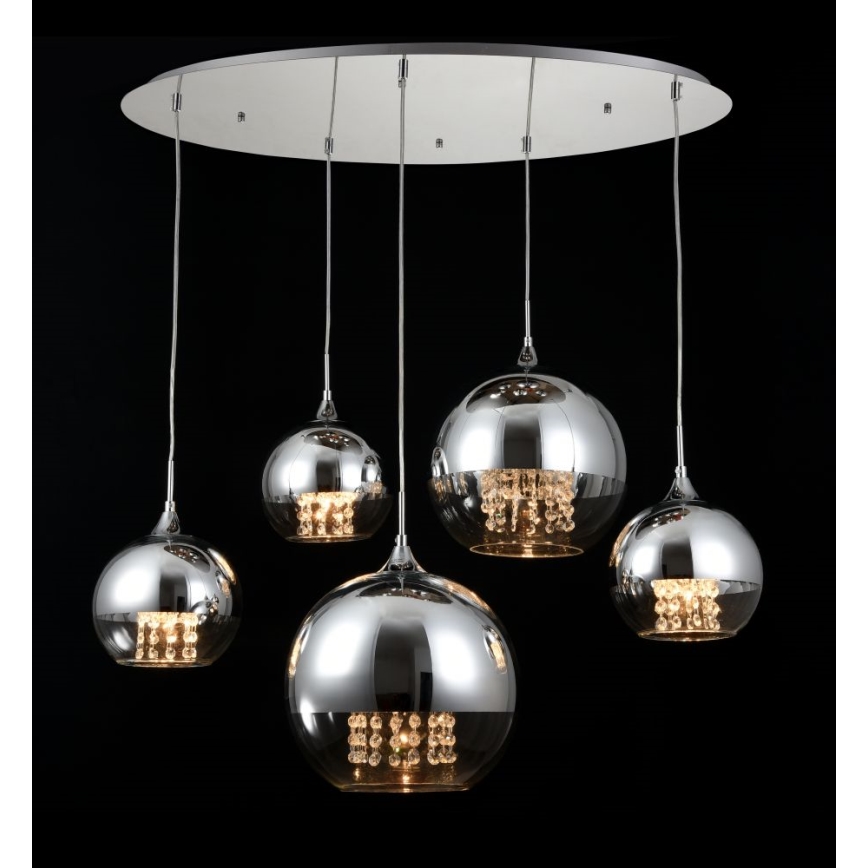 Maytoni P140-PL-170-5-N - Suspension filaire FERMI 5xE27/60W/230V chrome brillant