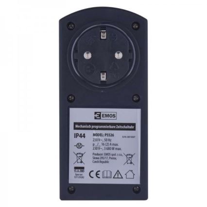 Buiten mechanische tijdschakelaar SCHUKO IP44