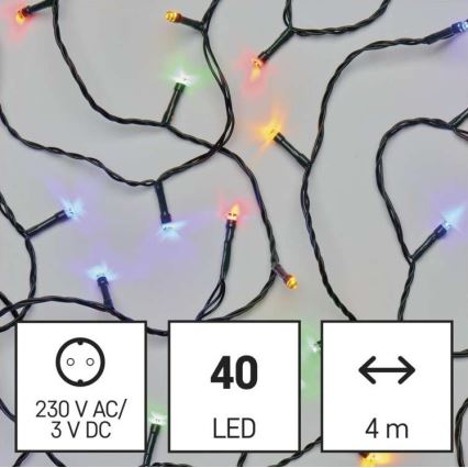 Meerder Kleuren LED Kerst buitenketting 40x LED / 9m IP44