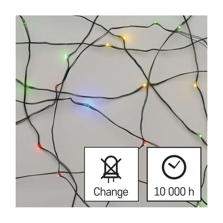 Meerdere kleuren LED Kerst buitenketting 40x LED / 9m IP44