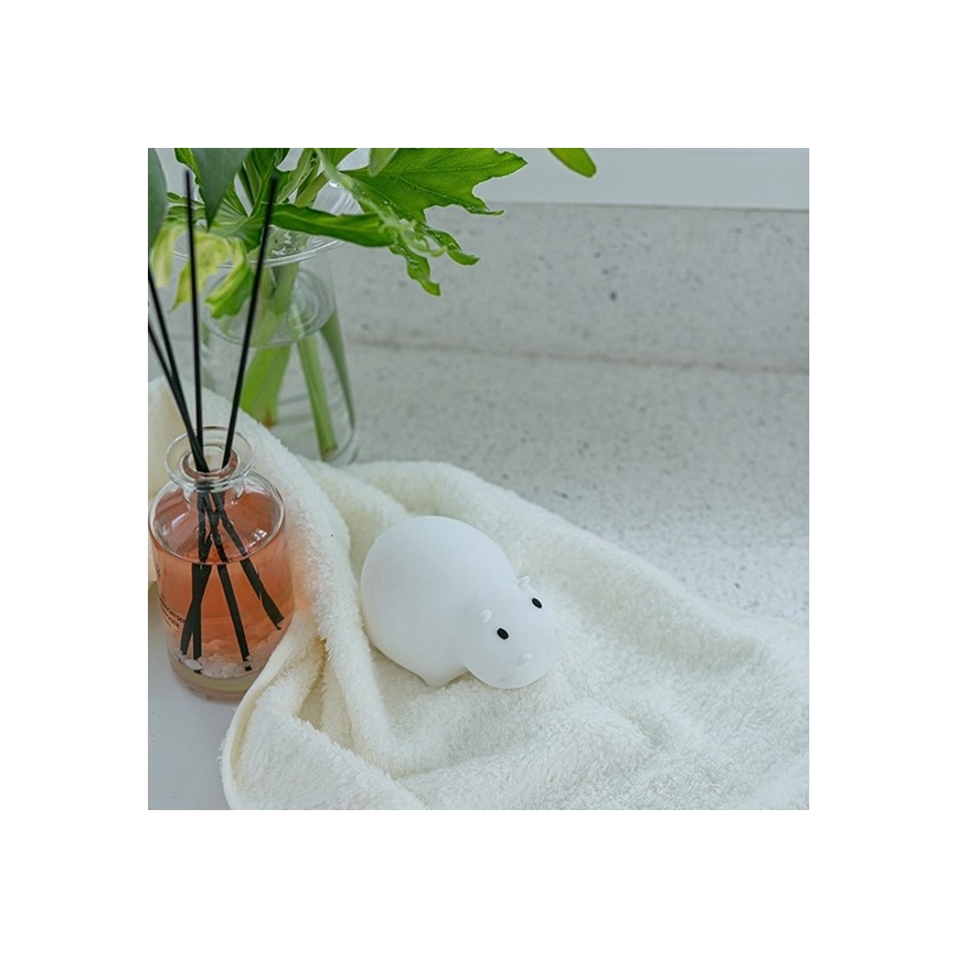MegaLight - Lampe de bain tactile rechargeable pour enfants RGB SWIMMY HIPPO LED/5V IP67