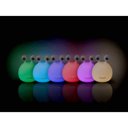 MegaLight - Lampe tactile RGB à intensité variable et rechargeable pour enfants MOMO MOON LED/5V