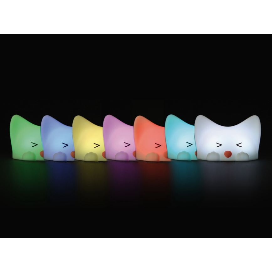 MegaLight - LED RGB Dimbaar oplaadbaar kinder aanraken lamp CATTY CAT LED/5V