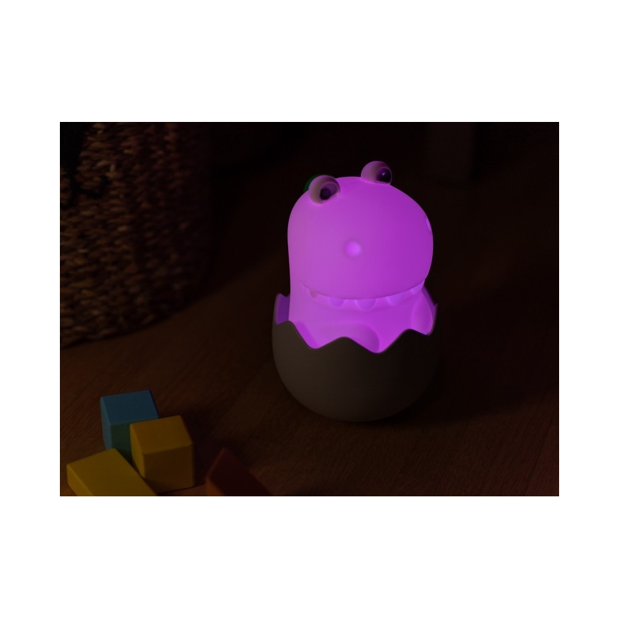 MegaLight - LED RGB Dimbaar oplaadbaar kinder aanraken lamp DIGGY DINO LED/5V