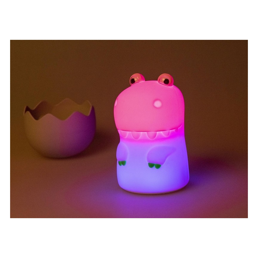 MegaLight - LED RGB Dimbaar oplaadbaar kinder aanraken lamp DIGGY DINO LED/5V