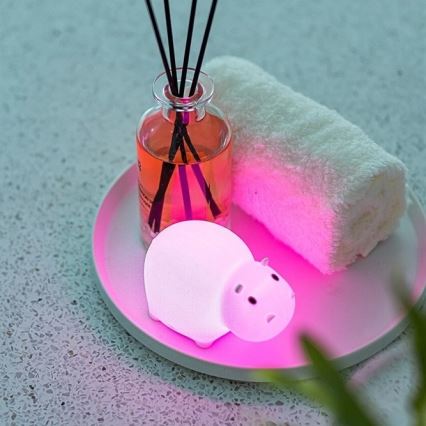 MegaLight - LED RGB Oplaadbaar kinder aanraken badlamp SWIMMY HIPPO LED/5V IP67
