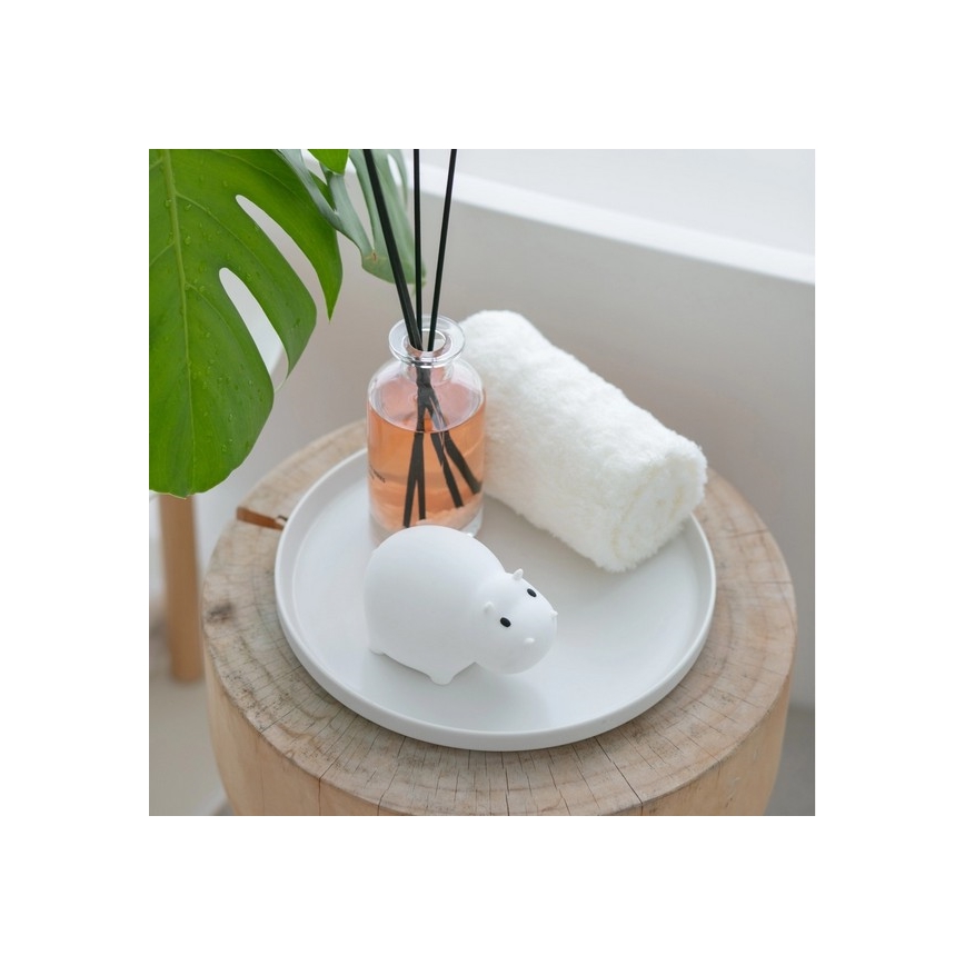 MegaLight - LED RGB Oplaadbaar kinder aanraken badlamp SWIMMY HIPPO LED/5V IP67