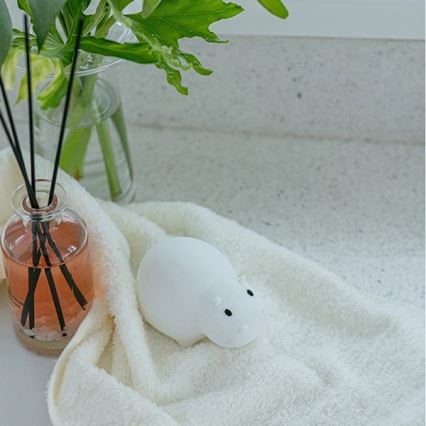 MegaLight - LED RGB Oplaadbaar kinder aanraken badlamp SWIMMY HIPPO LED/5V IP67