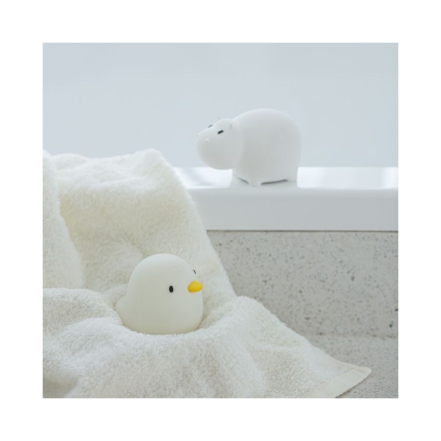 MegaLight - LED RGB Oplaadbaar kinder aanraken badlamp SWIMMY HIPPO LED/5V IP67
