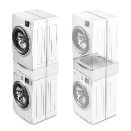 Meliconi 656112 - Tussenstuk voor wasmachine en droger met uittrekbare opberglade 28 l, wit