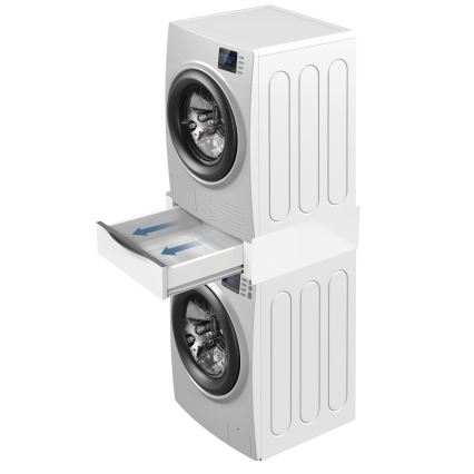 Meliconi 656112 - Tussenstuk voor wasmachine en droger met uittrekbare opberglade 28 l, wit