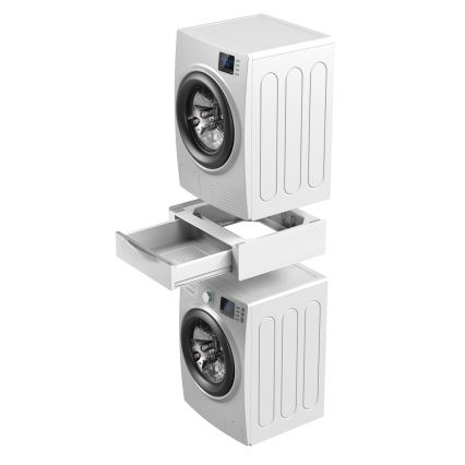 Meliconi 656112 - Tussenstuk voor wasmachine en droger met uittrekbare opberglade 28 l, wit