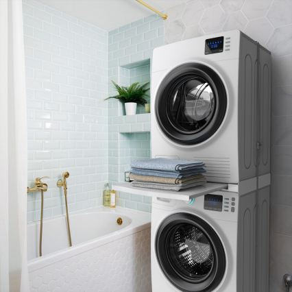 Meliconi 656113 - Socle pour lave-linge et sèche-linge avec tiroir coulissant, 70 cm, blanc