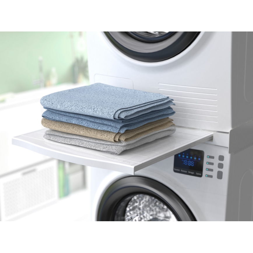 Meliconi 656113 - Tussenstuk voor wasmachine en droger met uittrekbare lade 70 cm wit