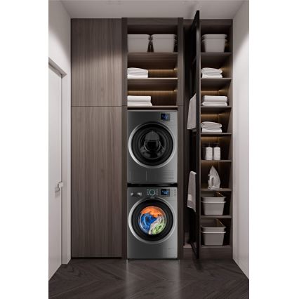 Meliconi 656136 - Socle pour lave-linge et sèche-linge avec tiroir coulissant 60 cm, noir