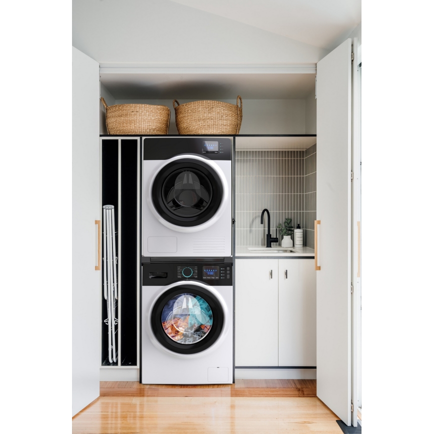 Meliconi 656136 - Socle pour lave-linge et sèche-linge avec tiroir coulissant 60 cm, noir