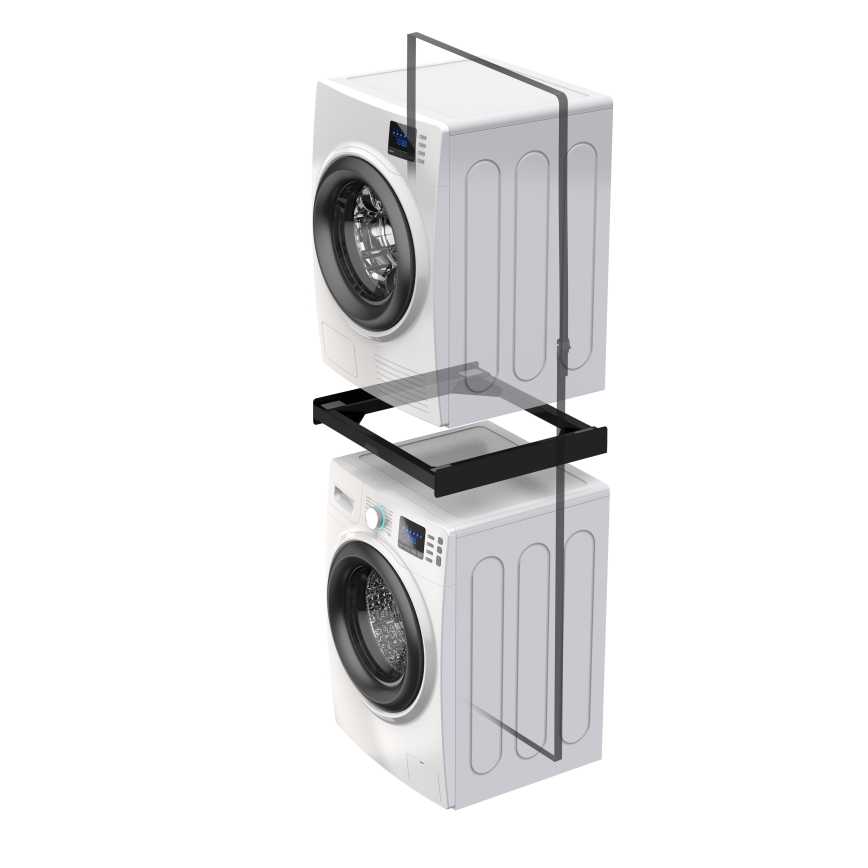 Meliconi 656138 - Tussenstuk voor wasmachine en wasdroger 70 cm zwart