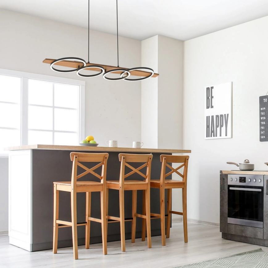 MELISA hanglamp aan kabel LED/35W/230V dennenhout