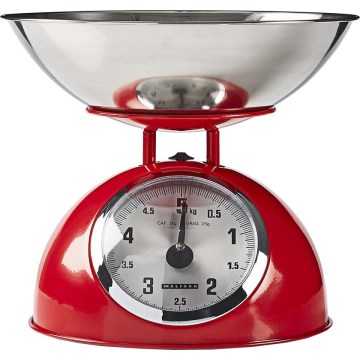 Melissa - Retro keukenweegschaal met kom, rood