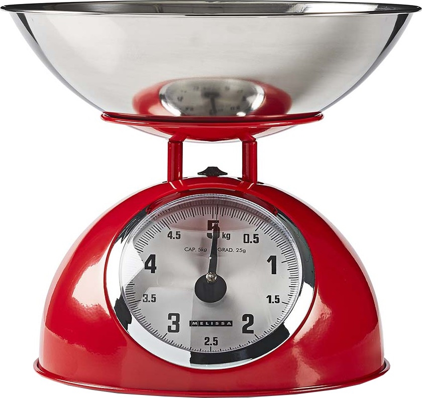 Melissa - Retro keukenweegschaal met kom, rood