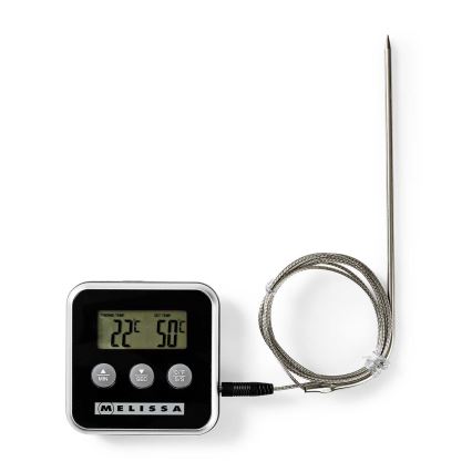 Melissa - Thermomètre à viande avec écran numérique et minuteur 0-250 °C 1xAAA