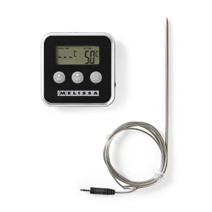 Melissa - Thermomètre à viande avec écran numérique et minuteur 0-250 °C 1xAAA