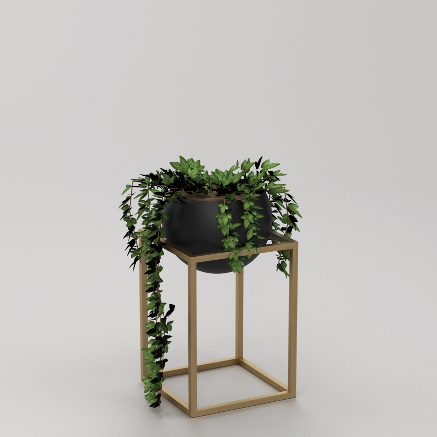 Metalen bloempot 51,3x29 cm goudkleurig