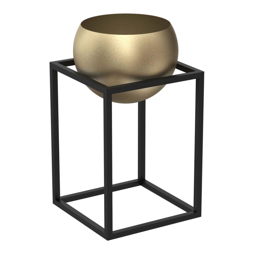 Metalen bloempot 51,3x29 cm zwart/goud