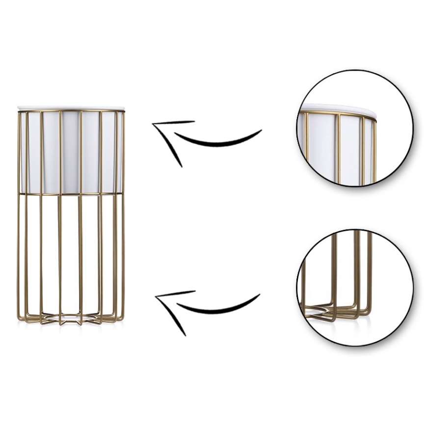 Metalen bloempot LOFT 42x20 cm goud/wit