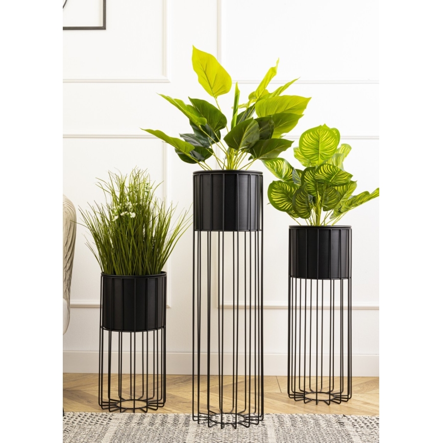 Metalen bloempot LOFT 42x20 cm zwart