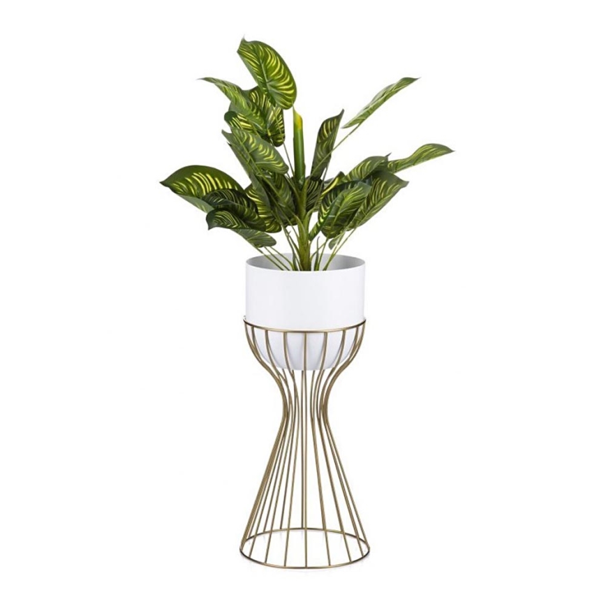 Metalen bloempot LOFT 46x20 cm goud/wit