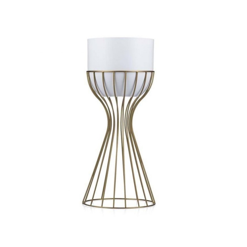 Metalen bloempot LOFT 46x20 cm goud/wit
