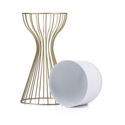 Metalen bloempot LOFT 46x20 cm goud/wit