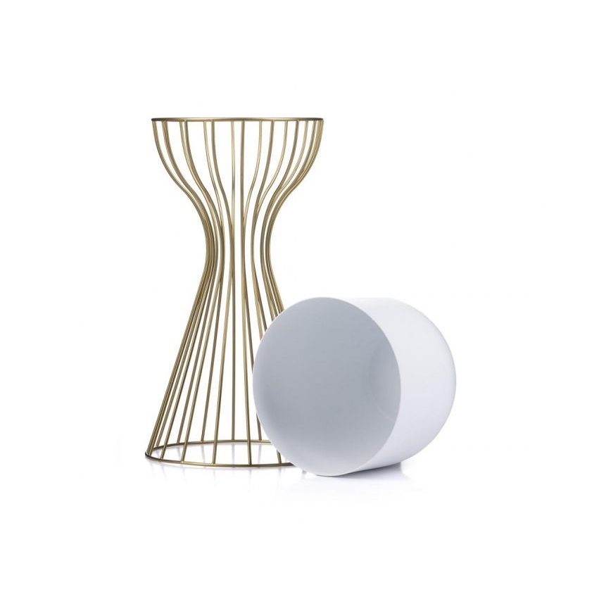 Metalen bloempot LOFT 46x20 cm goud/wit
