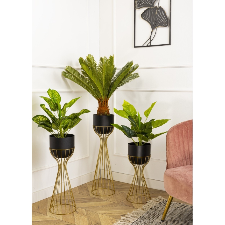 Metalen bloempot LOFT 46x20 cm goud/zwart