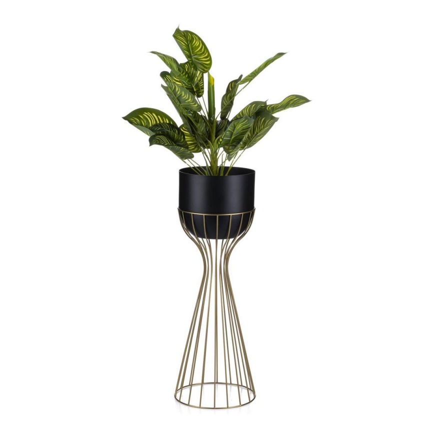 Metalen bloempot LOFT 56x20 cm goud/zwart