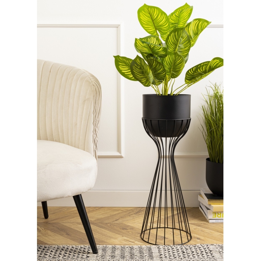 Metalen bloempot LOFT 56x20 cm zwart