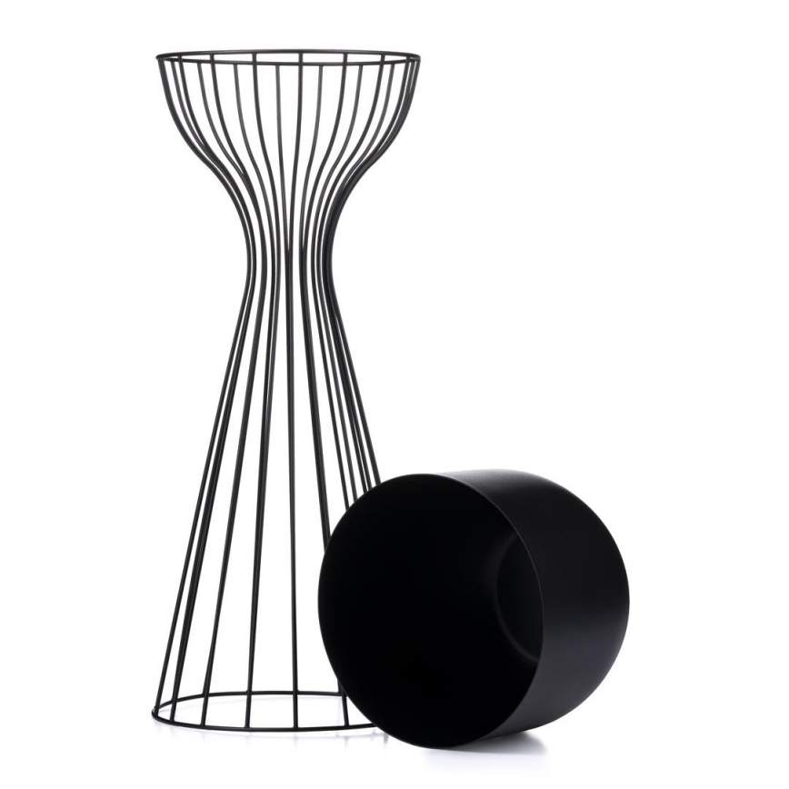 Metalen bloempot LOFT 56x20 cm zwart