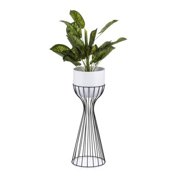 Metalen bloempot LOFT 56x20 cm zwart/wit