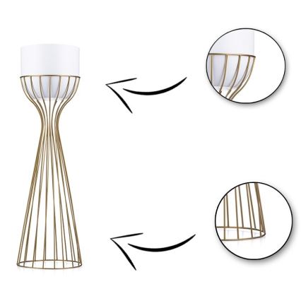 Metalen bloempot LOFT 68x20 cm goud/wit