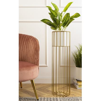 Metalen bloempot LOFT 70x20 cm goud/wit