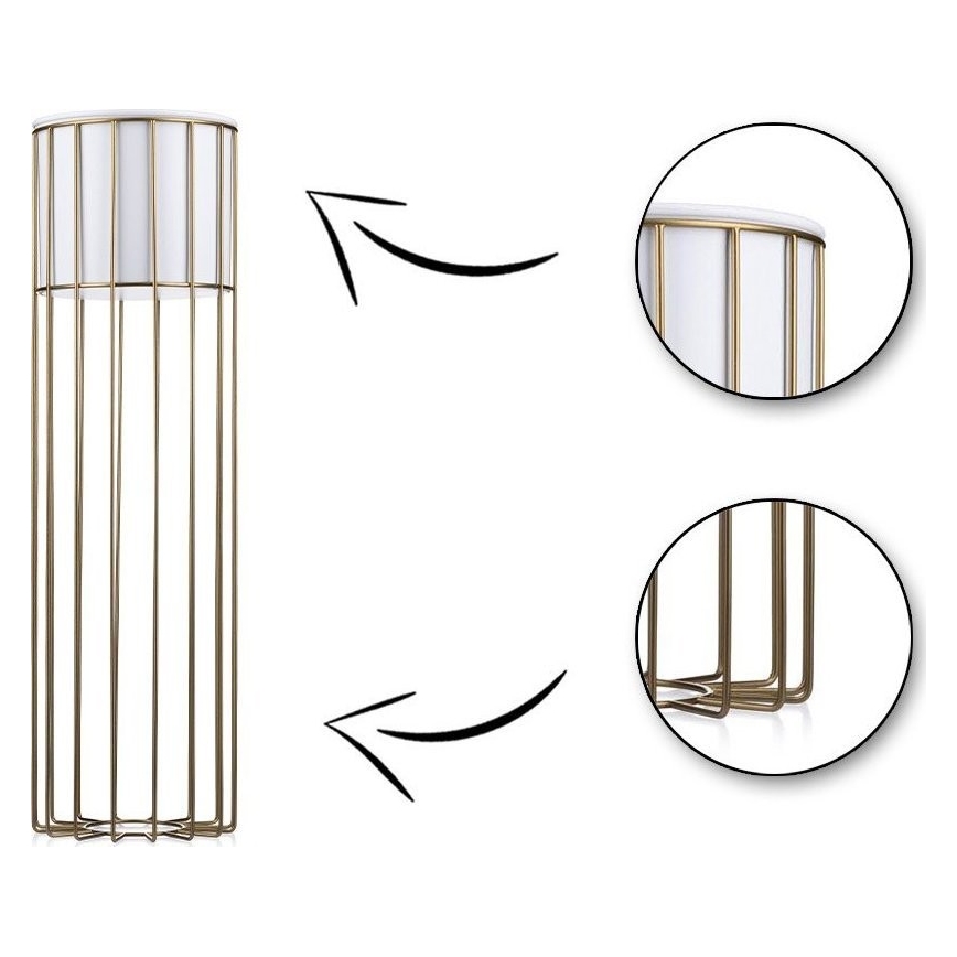 Metalen bloempot LOFT 70x20 cm goud/wit