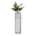 Metalen bloempot LOFT 70x20 cm zwart/wit