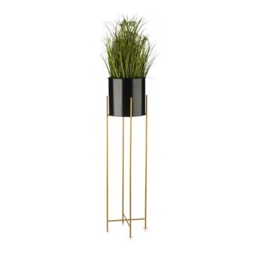 Metalen bloempot OSLO 95x17 cm zwart/goud