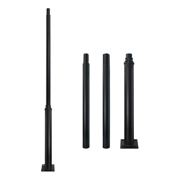 Metalen buis voor buitenverlichtingspaal BASE 3 m, zwart