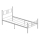 Metalen eenpersoonsbed PIRON 90x200 cm, wit, draagvermogen 120 kg