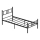 Metalen eenpersoonsbed PIRON 90x200 cm, zwart, draagvermogen 120 kg
