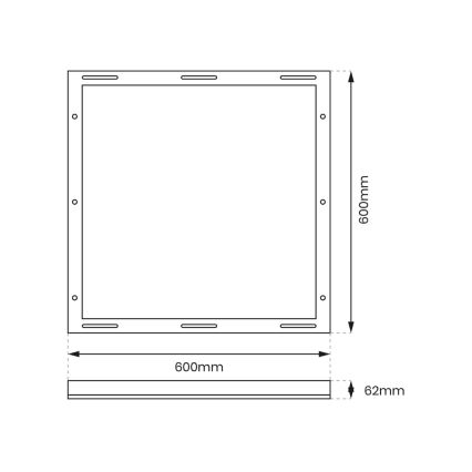 Metalen frame voor installatie van LED-panelen 60x60 cm